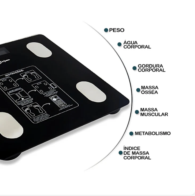 Balança de Bioimpedância Digital Bluetooth