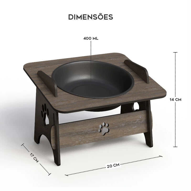 Comedouro Bebedouro Elevado Pet MDF